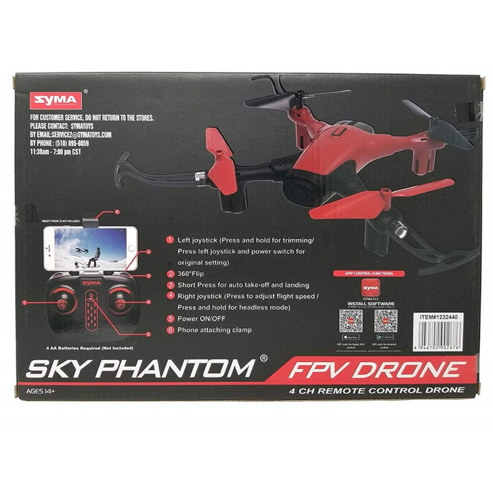 Syma - Drone 4 canaux télécommandé, Sky Phantom FPV