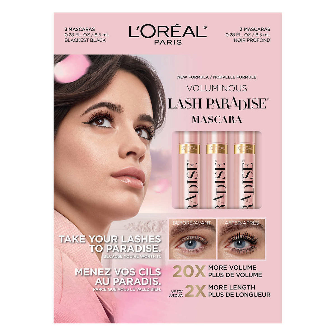 L'Oréal Paris - Mascara Lash Paradise, ensemble de 3