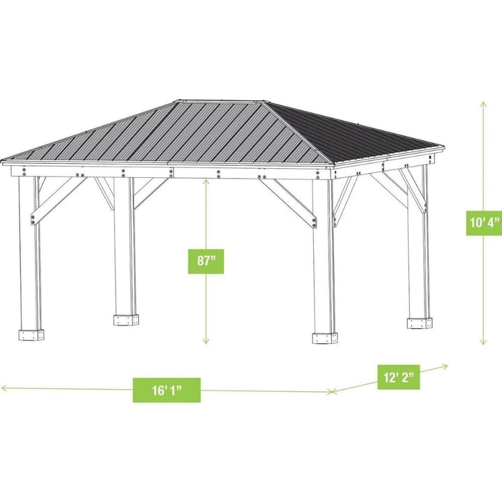 Yardistry - 12' x 16' Cedar Gazebo with Aluminum Roof 