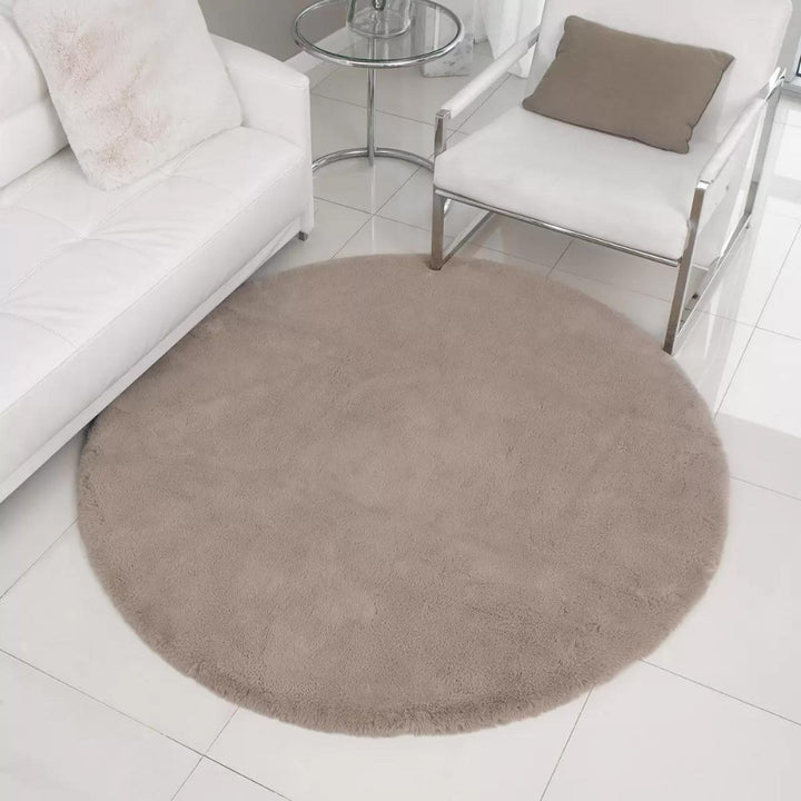 Mon Chateau - Tapis rond en fausse fourrure