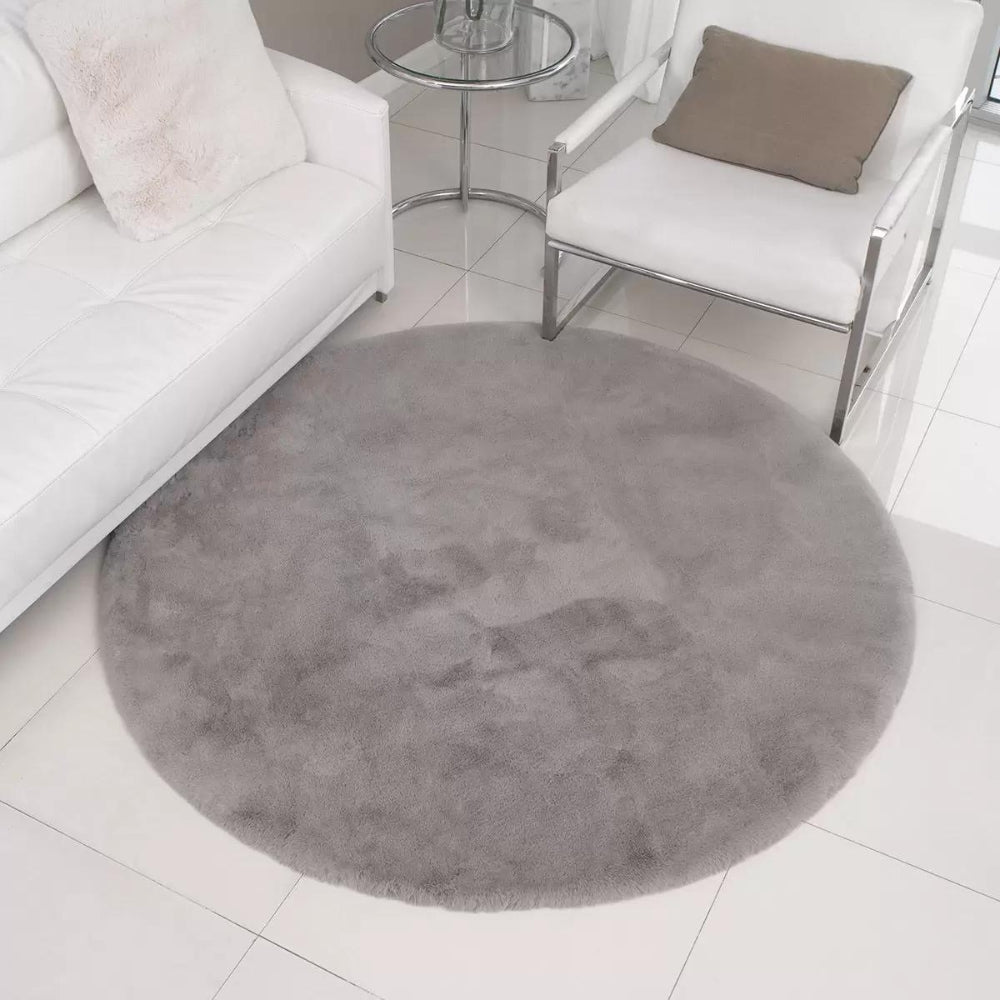 Mon Chateau - Tapis rond en fausse fourrure