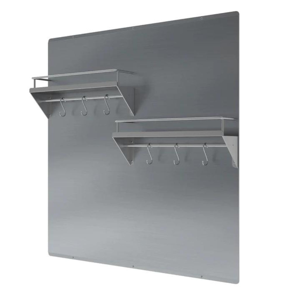 Ancona - 30" Stainless Steel Backsplash with Two Shelves and Bars - PBS-1238