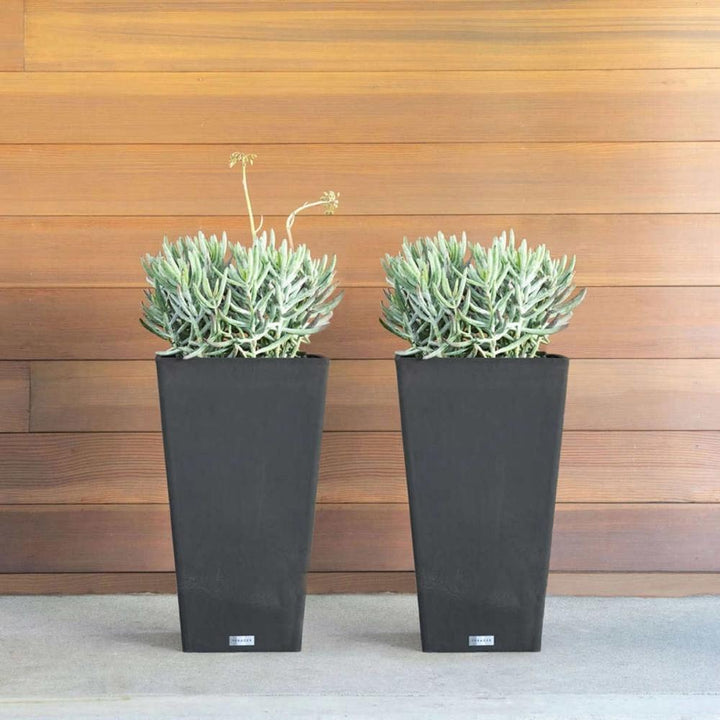 Veradek - Ensemble de 2 jardinières fuselées V-Resin