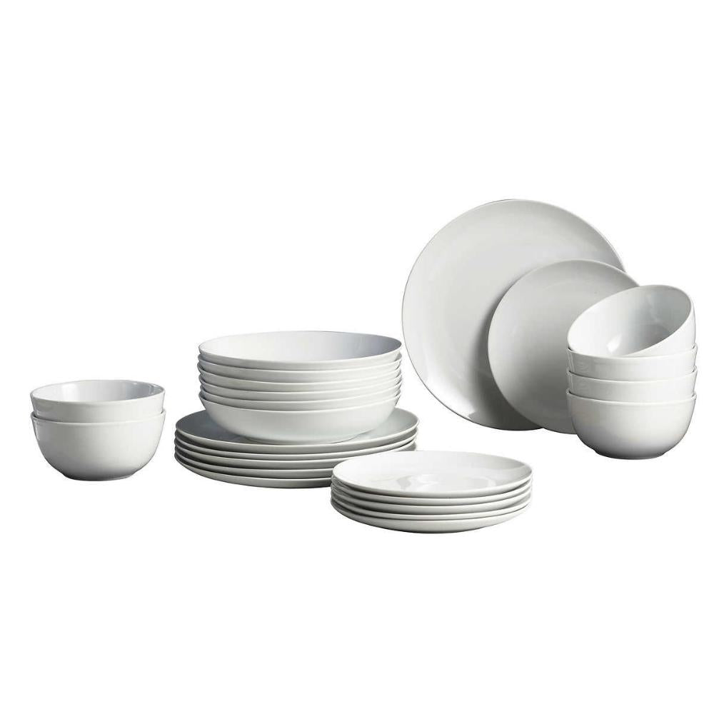 Trudeau - Ensemble de vaisselle en porcelaine, 24 pièces