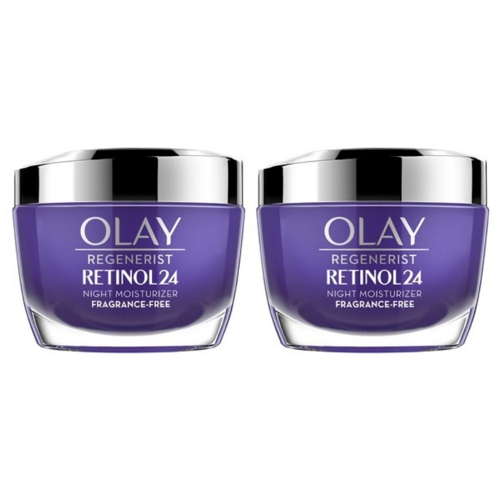 Olay - Crème de nuit hydratante Retinol 24, 2 x 50 ml