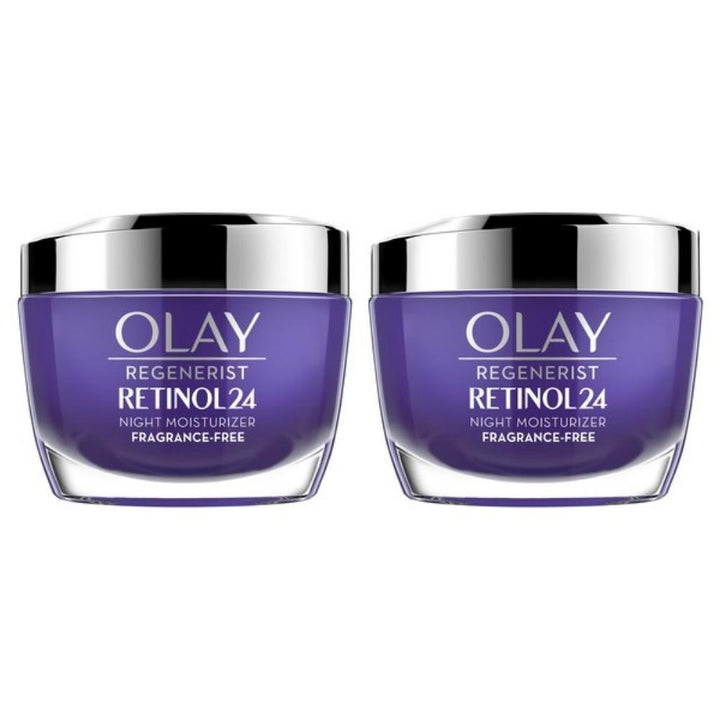 Olay - Crème de nuit hydratante Retinol 24, 2 x 50 ml