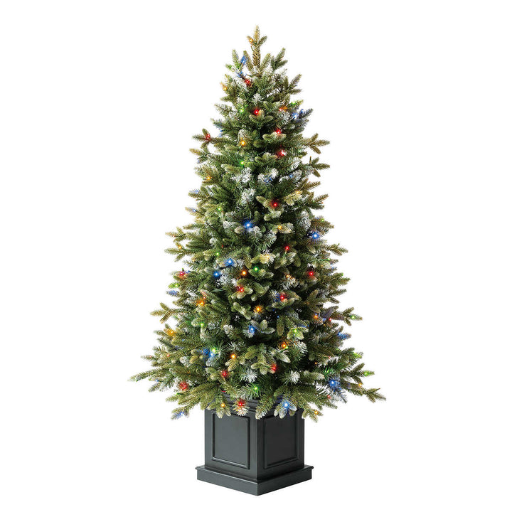 Aspen - Arbre de Noël artificiel en pot de 1,3 m pré-éclairé, micro DEL radiant