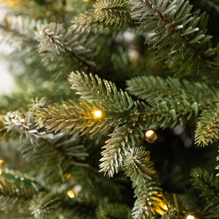 Aspen - Arbre de Noël artificiel en pot de 1,3 m pré-éclairé, micro DEL radiant