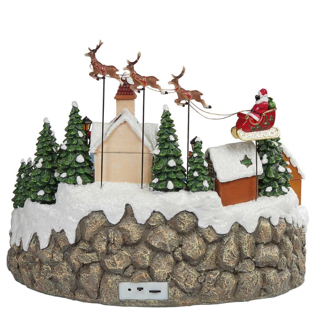 Snowy Holiday Village Centerpiece