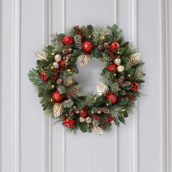 30" Pre-Lit Wreath with 50 LED lights