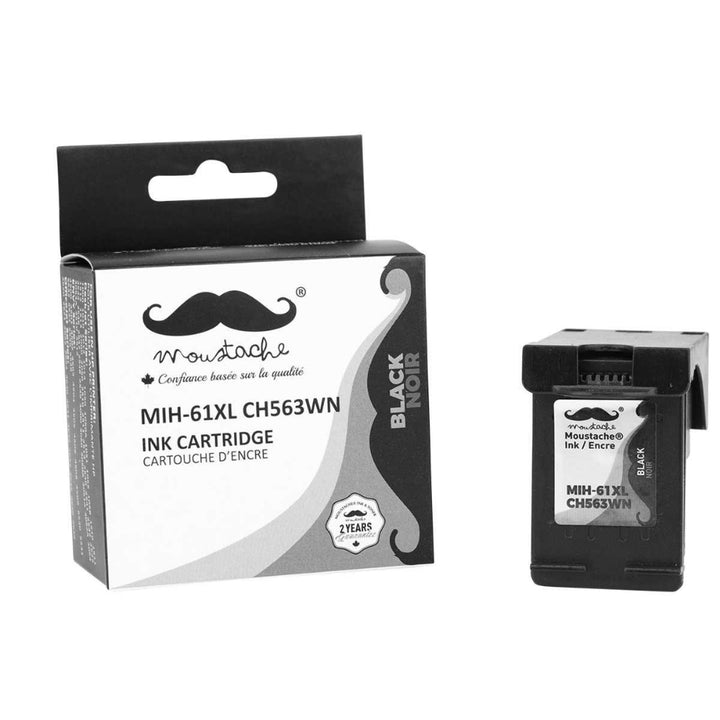 Moustache® - Ensemble de 2 cartouches remanufacturés HP 61XL noir