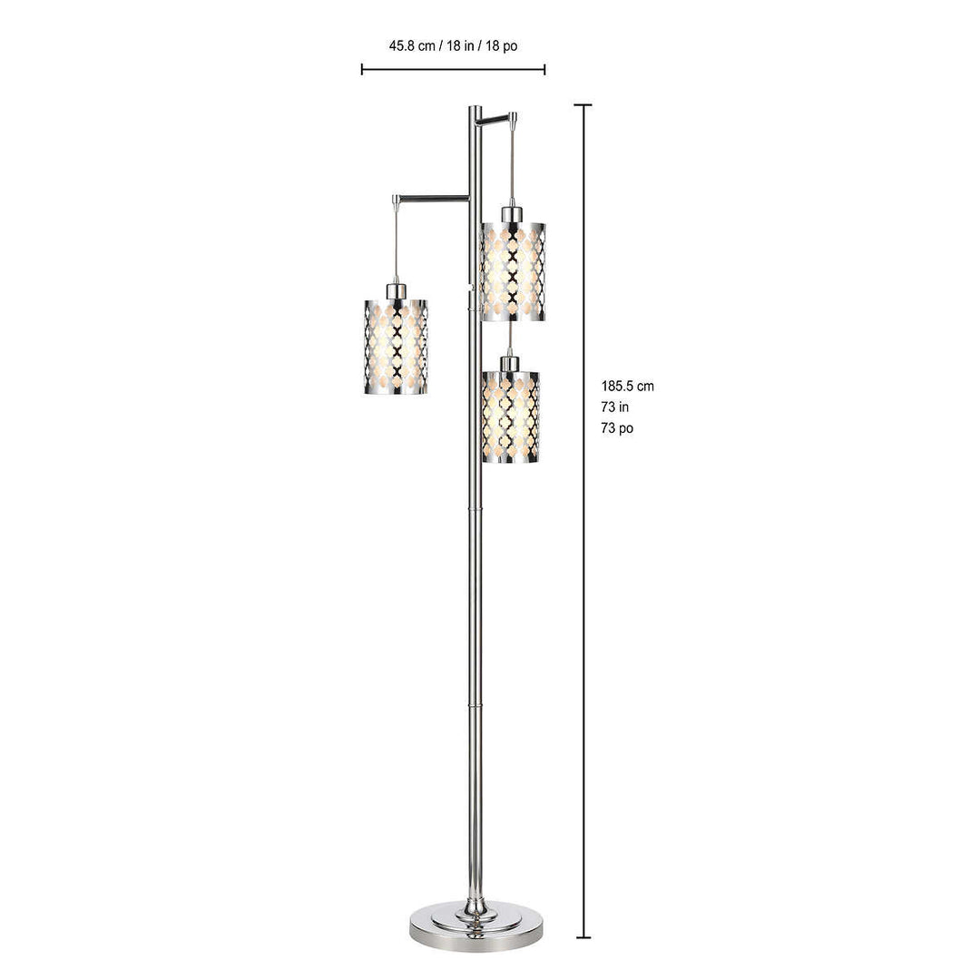Artemis - Lampadaire moderne de 185,4 cm (73 po) à 3 lampes
