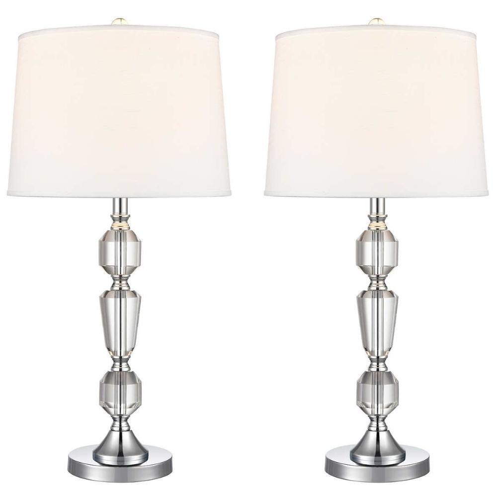 Bridgeport Designs - Ensemble de 2 lampes de table en cristal coupé