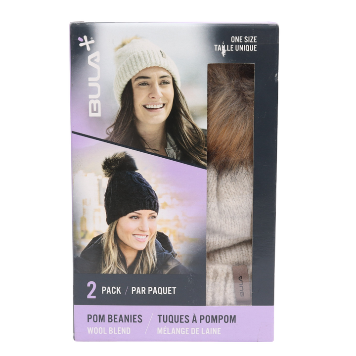 Bula - Tuques à pompom, paquet de 2