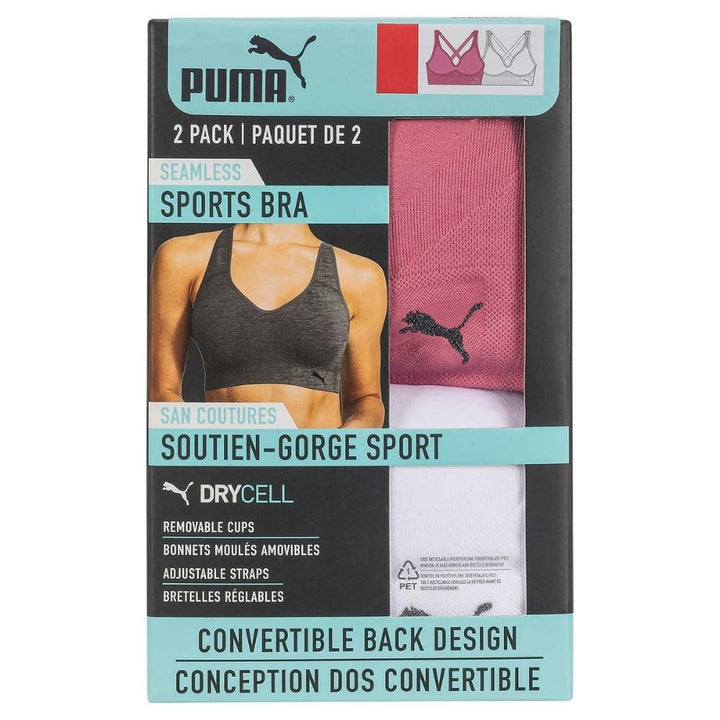 Puma - Paquet de 2 soutiens-gorge transformables pour femme