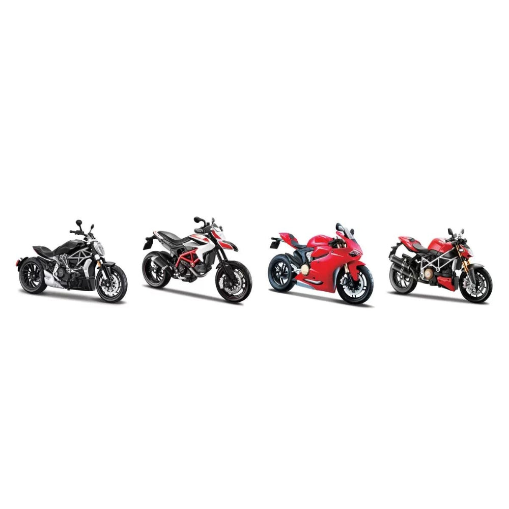 Maisto - Lot de 4 motos à l'échelle 1:12