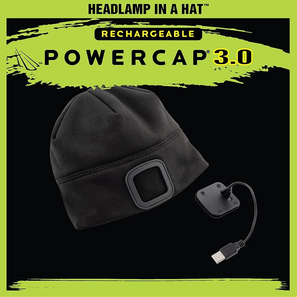 Powercap 3.0 - Bonnet de lampe frontale rechargeable par USB avec éclairage mains libres