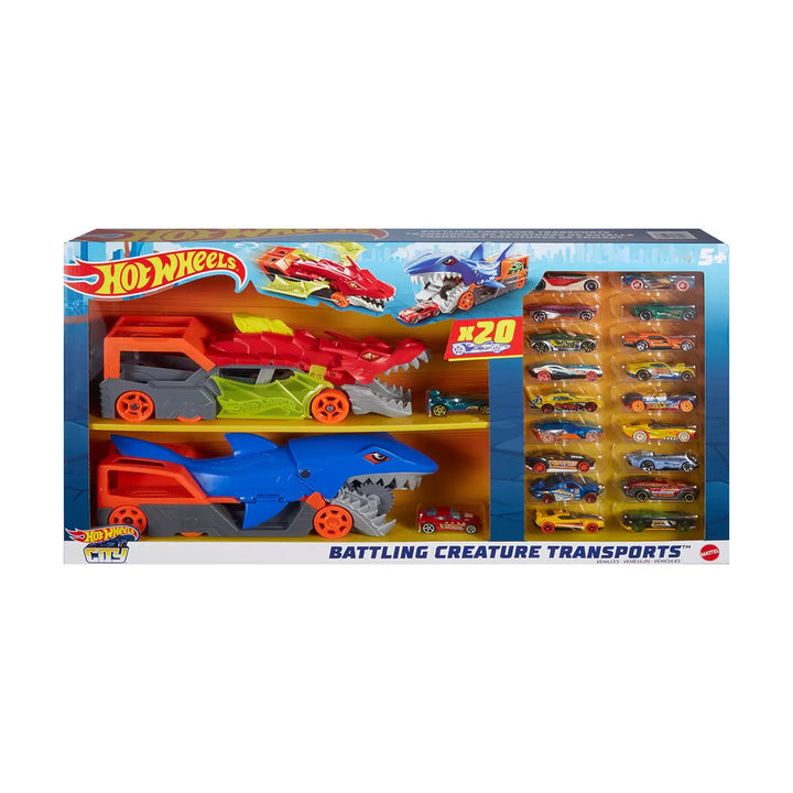 Hot Wheels City - 2 battle creatures and 20 cars