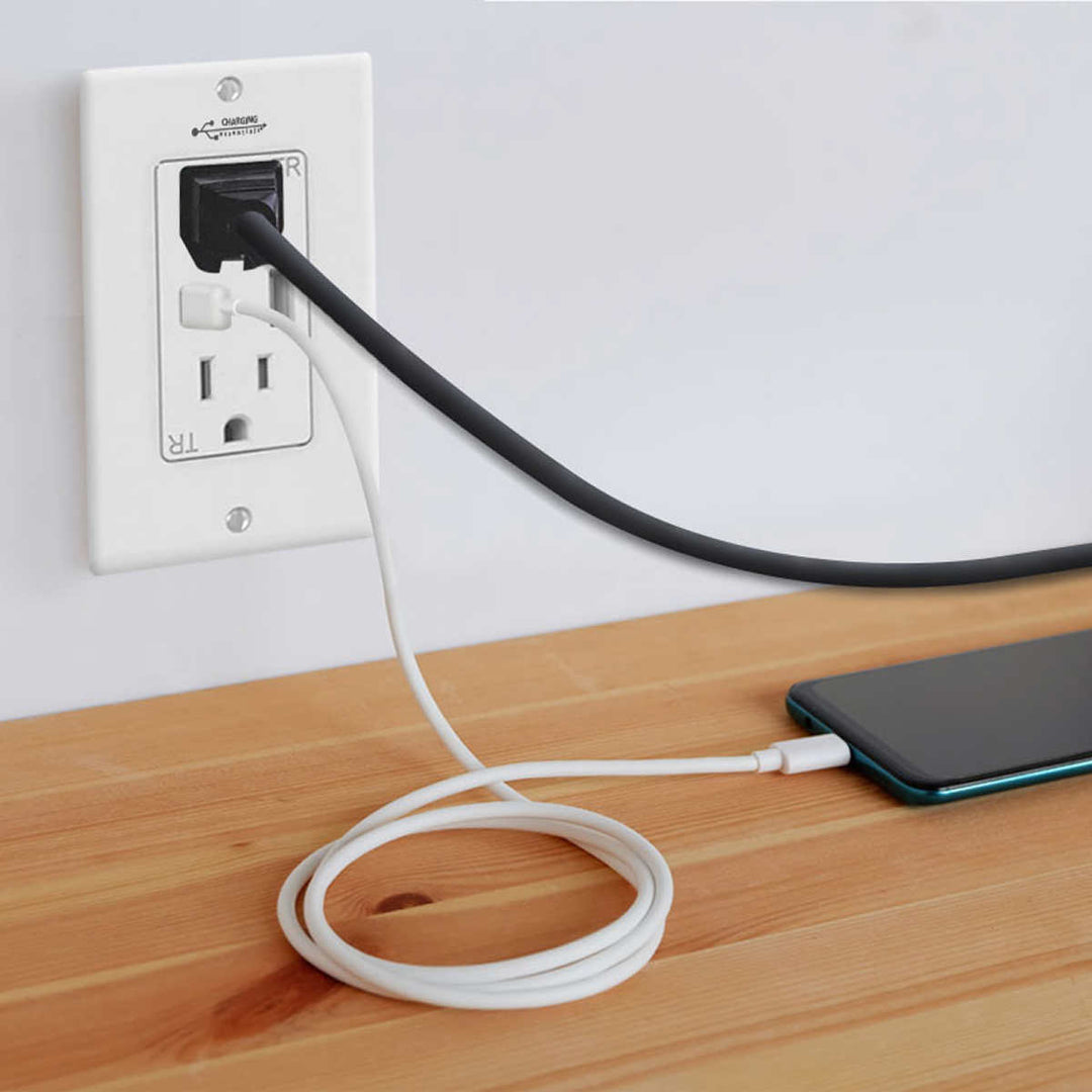 Charging Essentials - Prise murale inviolable avec USB A & C, 2-paquet