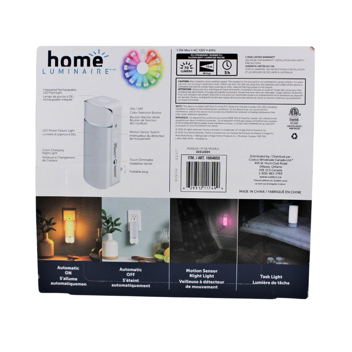 Home luminaire - 3 lumières d'urgence et veilleuses 5 en 1
