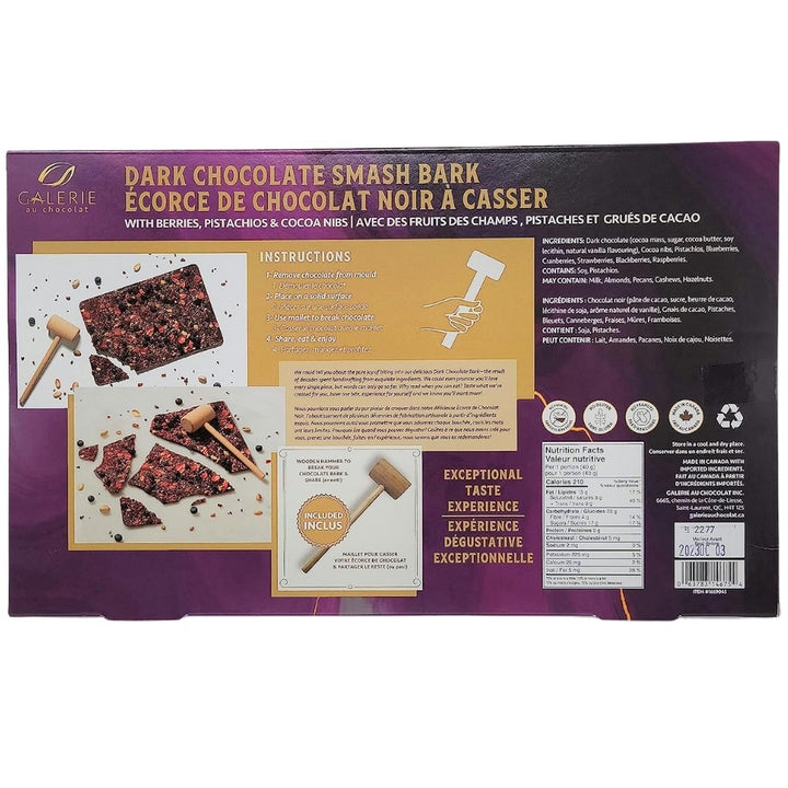 Galerie au chocolat - Chocolat noir Smash Bark avec un marteau