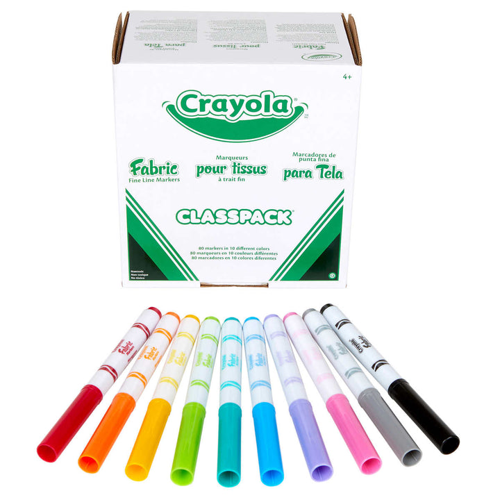 Crayola - Ensemble classpack - Marqueurs pour tissus, paquet de 80