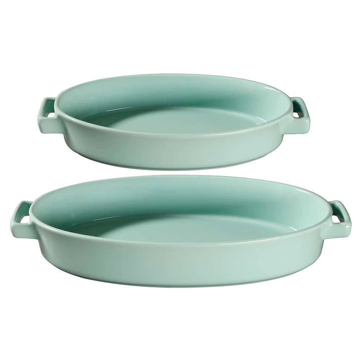 Martha Stewart - Ensemble de plats de cuisson ovales en grès, 2 pièces