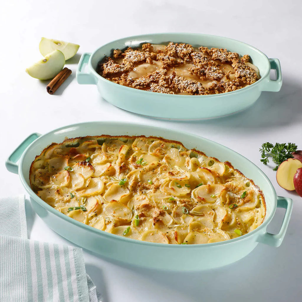 Martha Stewart - Ensemble de plats de cuisson ovales en grès, 2 pièces