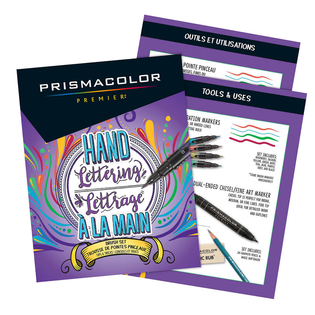 Prismacolor - Ensemble de pinceaux et marqueurs de lettrage, 13 pièces