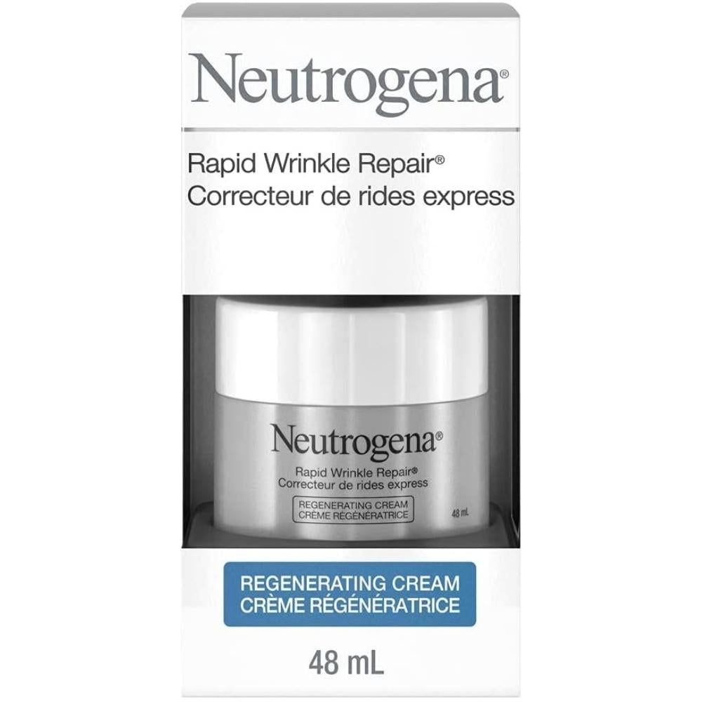 Neutrogena - Crème anti-âge au rétinol pour le visage et les yeux, soin hydratant rapide des rides,2 x 48 ml