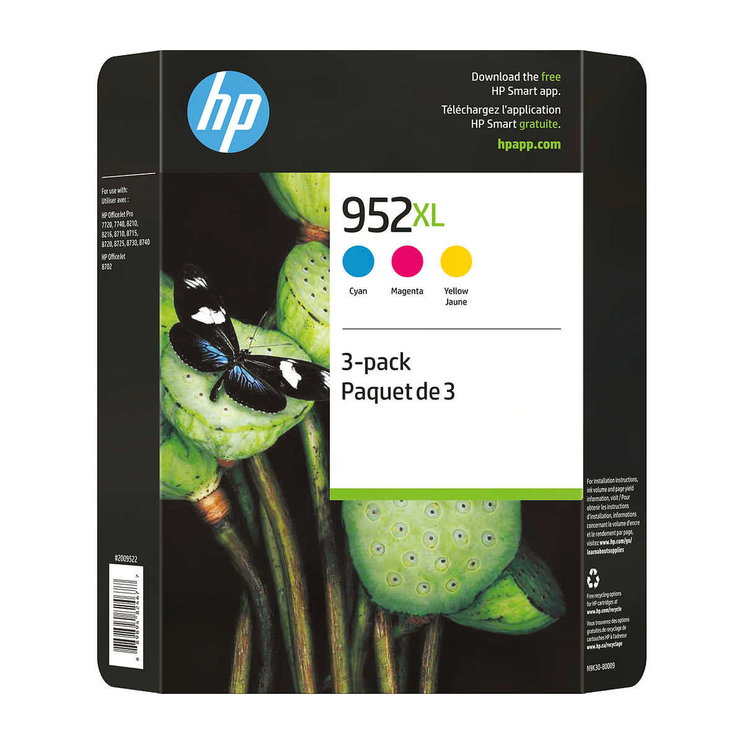 HP - Cartouche d’encre tricolore (N9K30BN) - ensemble de 3 - 952XL