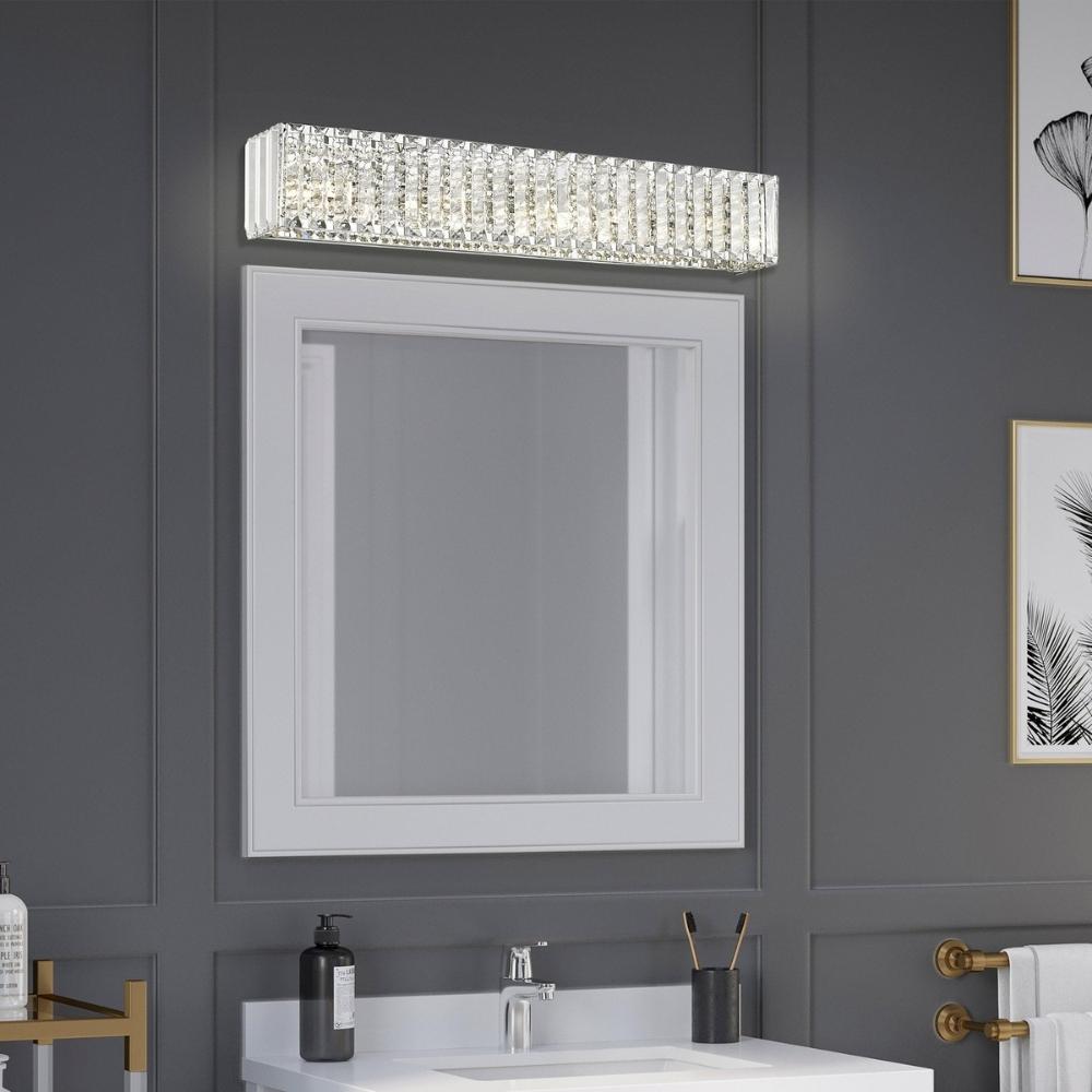 OVE - Applique de meuble-lavabo en cristal à 5 lumières,  Patience Chrome