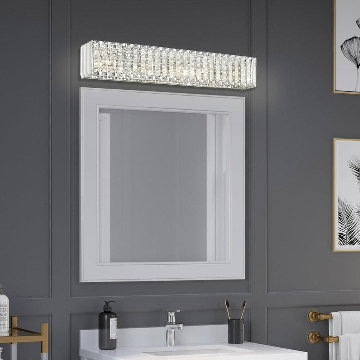 OVE - Applique de meuble-lavabo en cristal à 5 lumières,  Patience Chrome