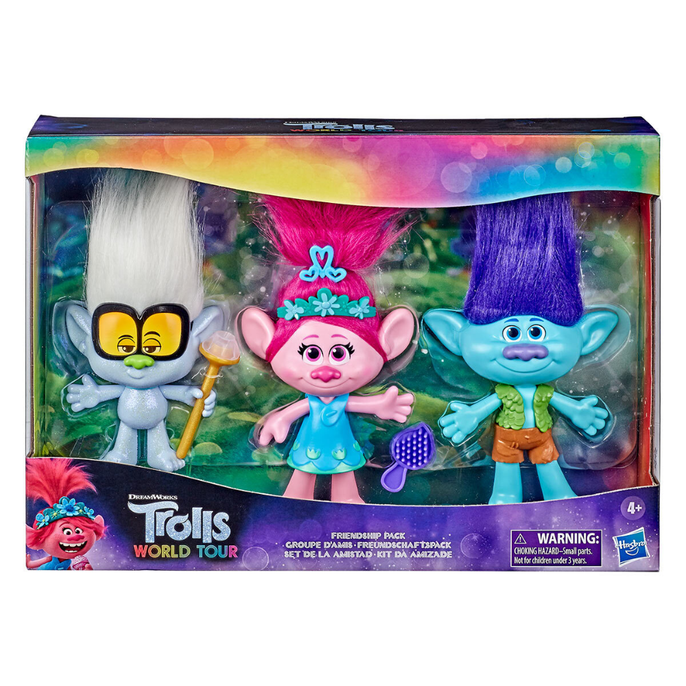 Trolls - Trolls World Tour Friendship Pack 3 Collection de poupées de 6 pouces (15 cm)