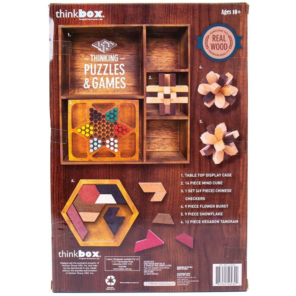 ThinkBox - Lot de 5 casse-têtes et jeux  Thinking Wood