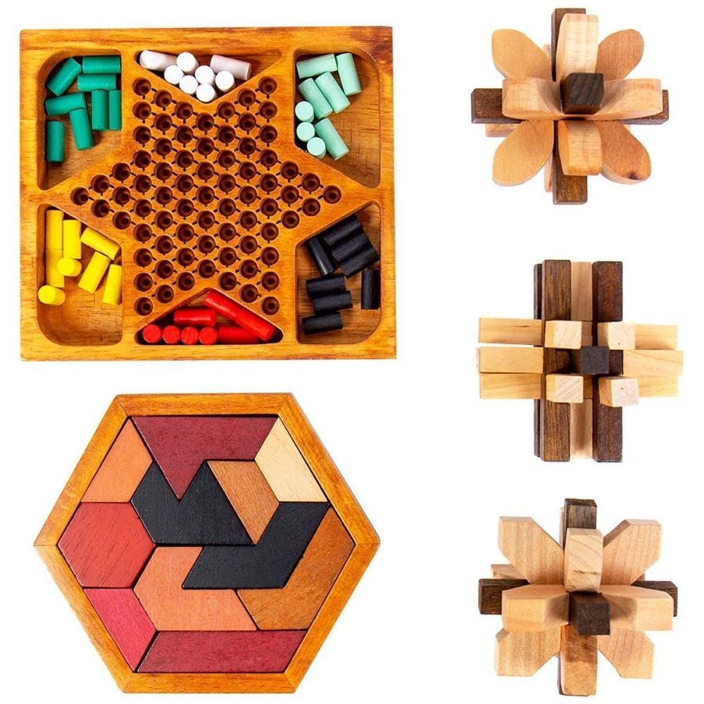 ThinkBox - Lot de 5 casse-têtes et jeux  Thinking Wood