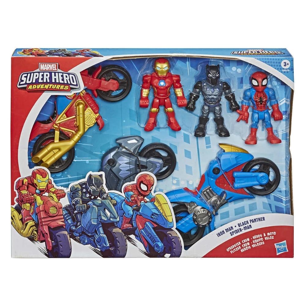 Marvel - Super Hero Adventures - Set of 3 superheroes on motorcycles