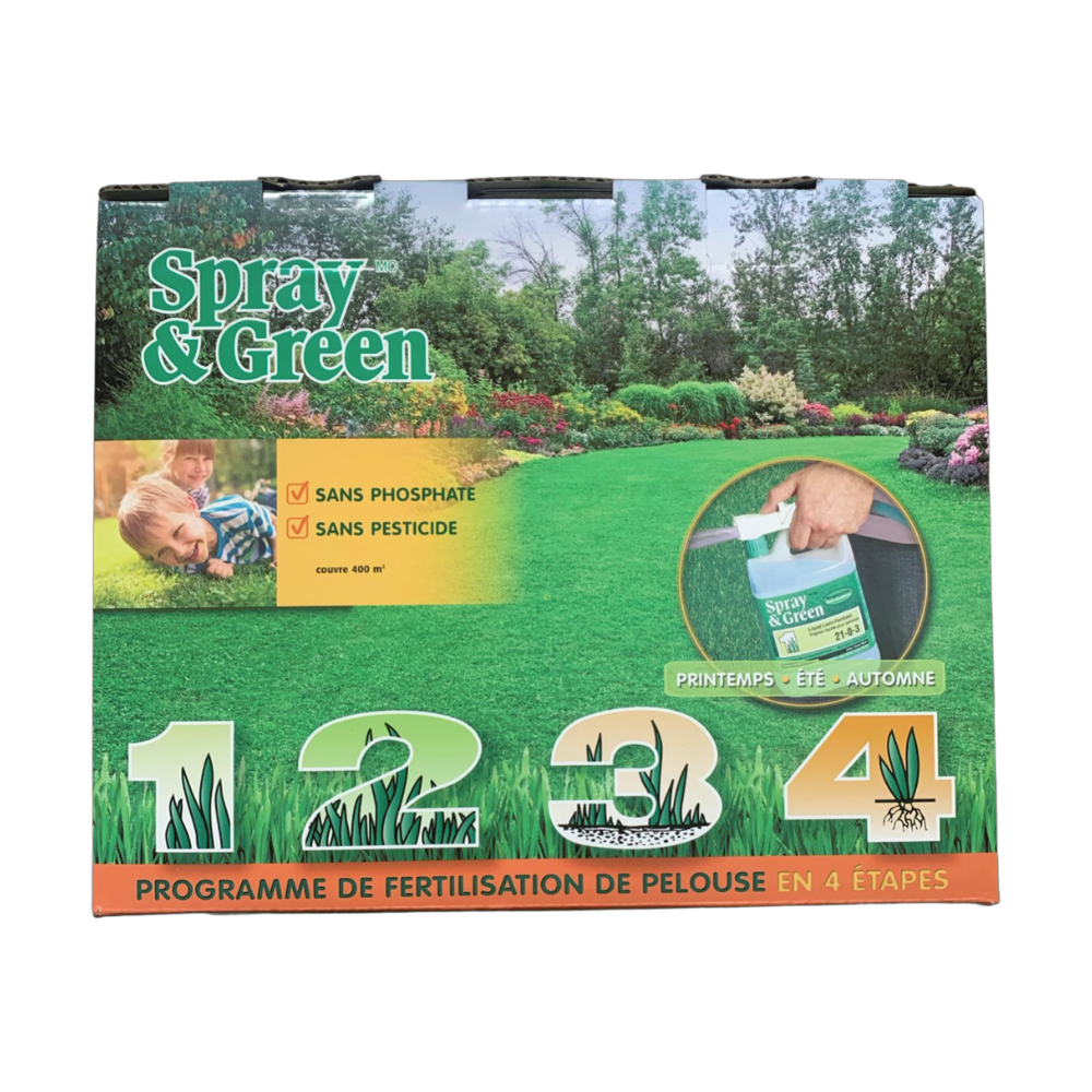 SPRAY & GREEN - Programme de fertilisation de pelouse en 4 étapes